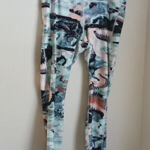 Under Armour Leggings Women 2XL Multicolor Compression Heat Gear Performance Y2K